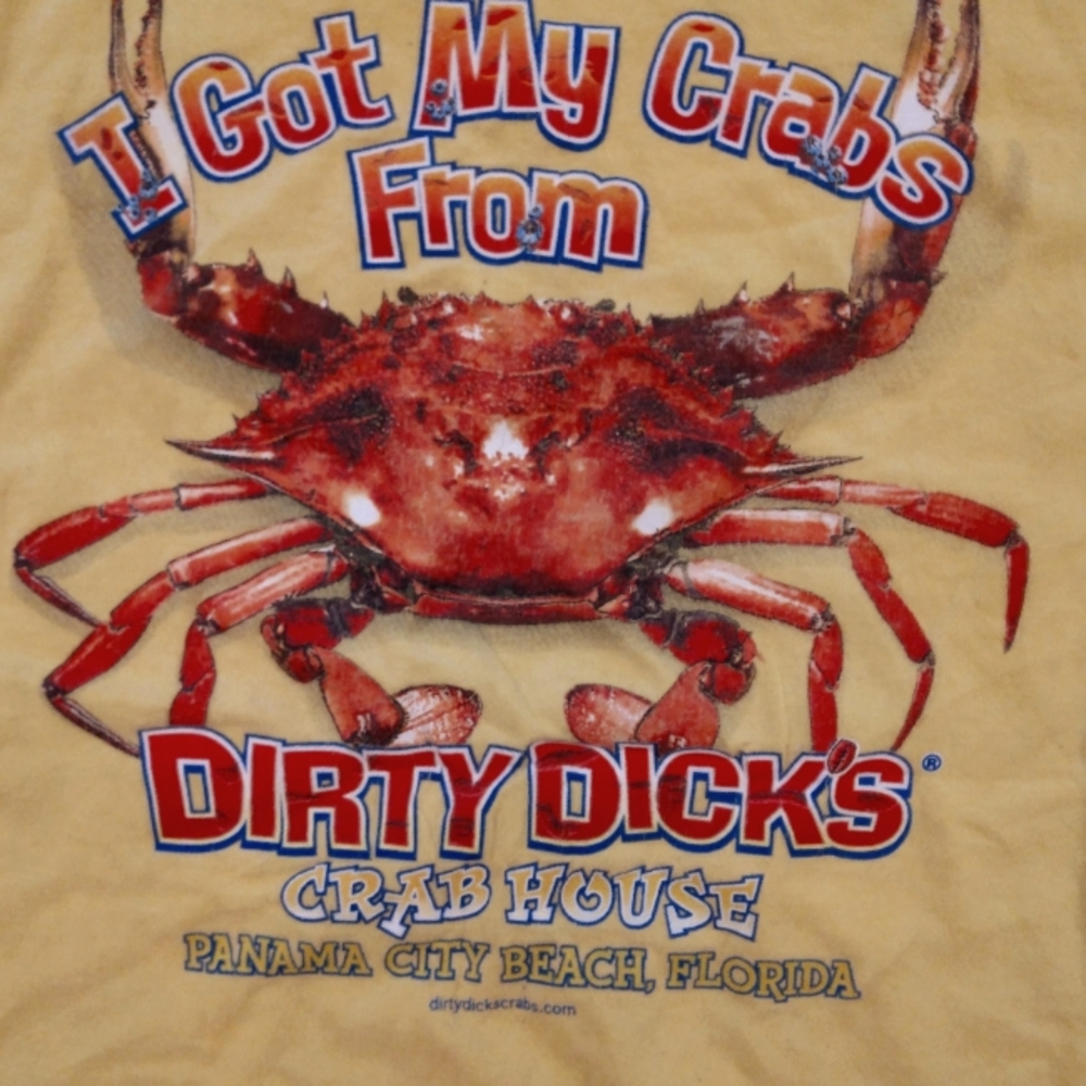 Naughty Crab Tshirt Dirty Dick's crab house sz med